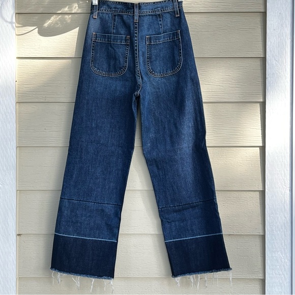 NASTY GAL Women’s High Rise Jeans Mad Crops Blue Size 24 Boho Festival Beachy - Picture 3 of 14